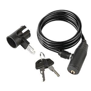 6 C Anahtarlı Spiral Kilit 6x1000 mm - Siyah