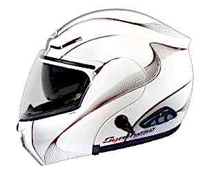 Zeus ZS 3000 E Bluetooth Özellikli Motosiklet Kaskı - Beyaz/Gümüş