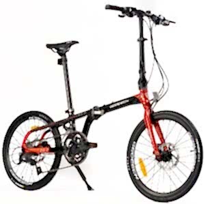 Geotech Fold Up 20.3 20 Jant 18 Vites HD Katlanır Bisiklet - Siyah Kırmızı