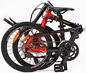 Geotech Fold Up 20.3 20 Jant 18 Vites HD Katlanır Bisiklet - Siyah Kırmızı