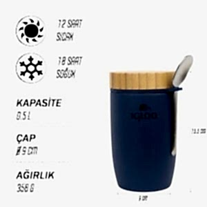 IGLOO Bamboo Yemek Termosu 500ml - Lacivert
