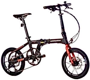 Geotech Fold Up 16D 16 Jant 9 Vites HD Katlanır Bisiklet - Mat Siyah Kırmızı