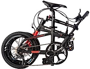Geotech Fold Up 16D 16 Jant 9 Vites HD Katlanır Bisiklet - Mat Siyah Kırmızı