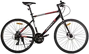 Geotech Trip 4 28 Jant 24 Vites HD Şehir Tur Bisikleti - Siyah Kırmızı