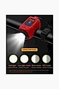 XBYC 6128 Usb Şarjlı Bisiklet Işıklı Korna Siyah