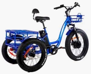 Geotech Trio Deluxe Elektrikli Üç Tekerlekli Kargo Bisikleti Mavi